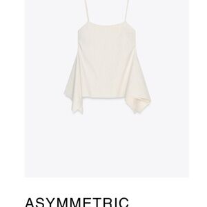 Asymmetric Linen Peplum Cream Top